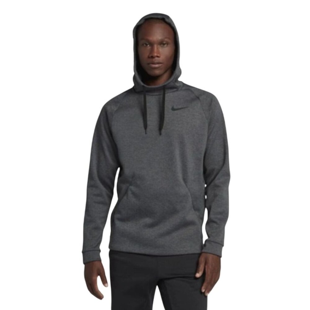Nike Dri-Fit Gray Hoodie L Pullover Sweatshirt Pockets Sporty Sportswear